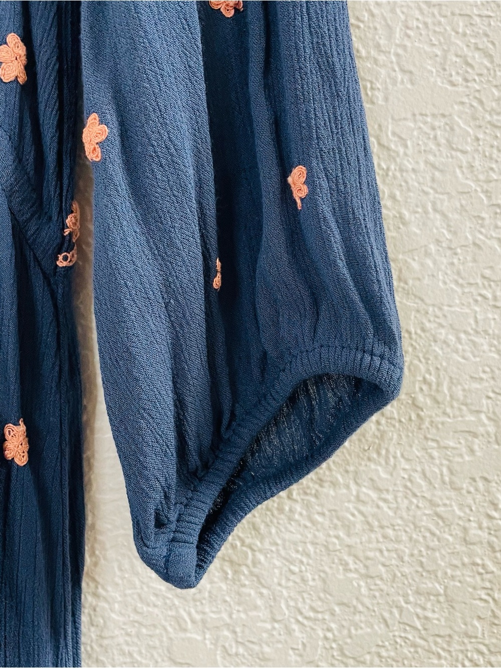 Free People Blue Pink Embroidered Fable Midi Dress | Small - Picture 4 of 8